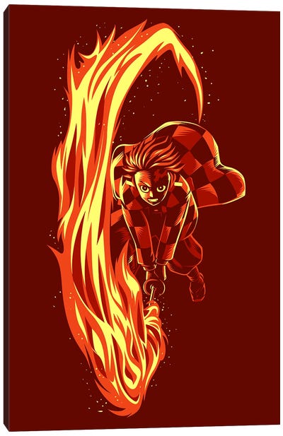 Demon Sword Fire Canvas Art Print - Alberto Perez