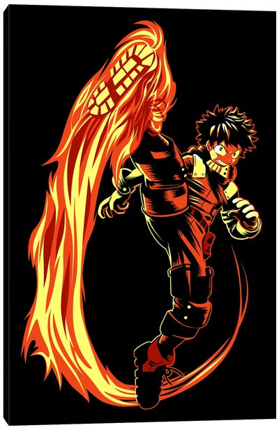 Kick Academia Fire Canvas Art Print - My Hero Academia