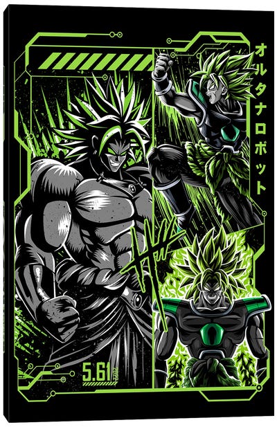 Legendary Green Manga Canvas Art Print