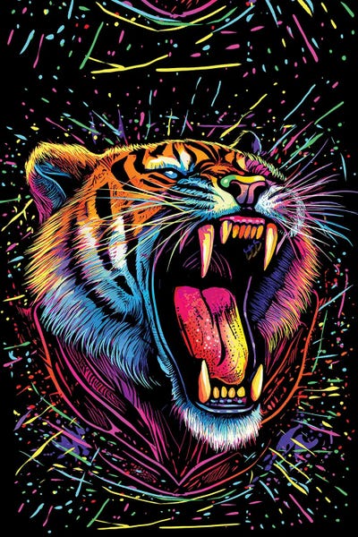 Alberto Perez: Bored Screaming Psychedelic Tiger by Alberto Perez