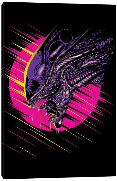 Retro Alien Canvas Art Print - Alien