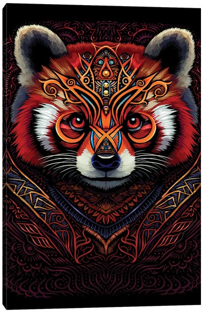 Indian Tribal Red Panda Canvas Art Print - Red Panda Art