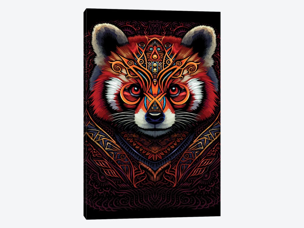 Indian Tribal Red Panda by Alberto Perez 1-piece Canvas Artwork
