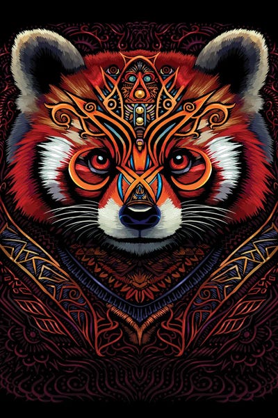 Alberto Perez: Indian Tribal Red Panda by Alberto Perez