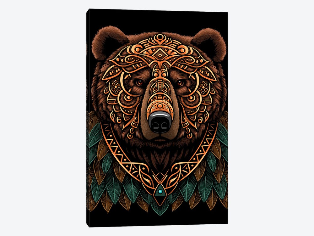 Bear Grizzly Tribal Chief by Alberto Perez 1-piece Art Print