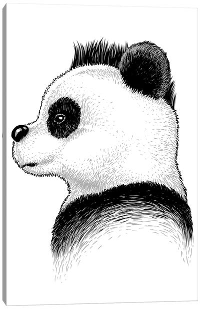 Punk Panda Canvas Art Print - Alberto Perez