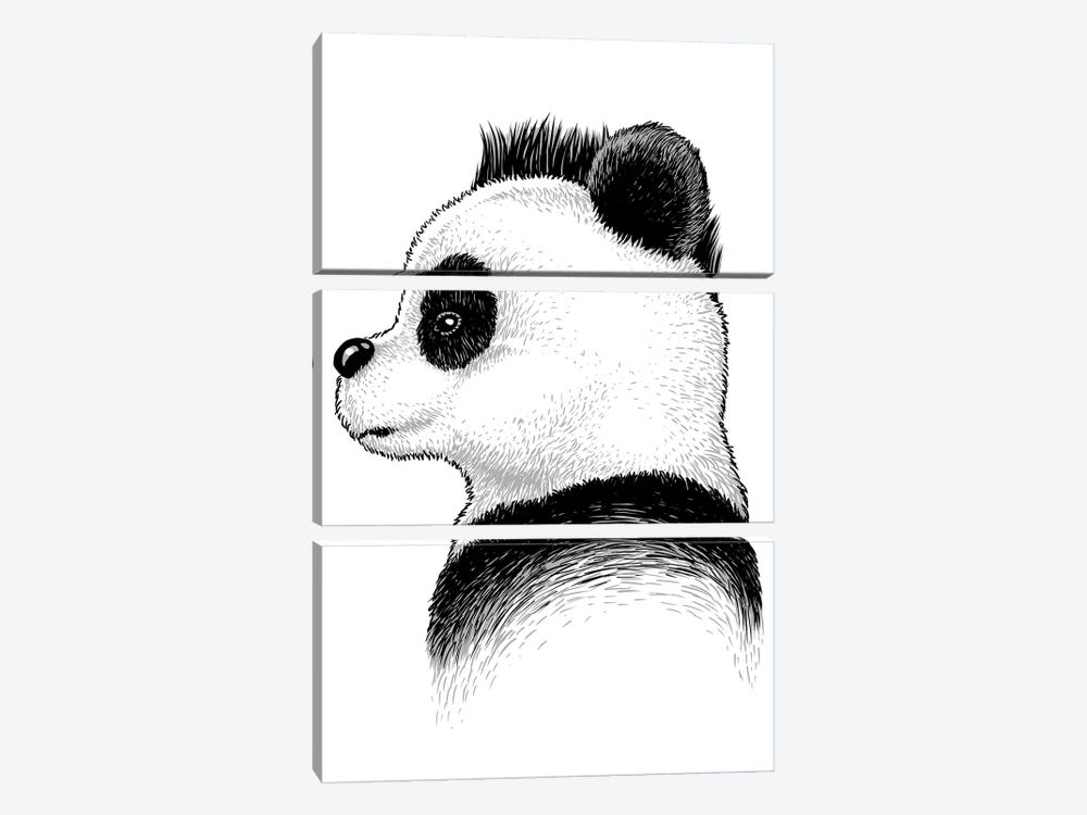 Punk Panda by Alberto Perez 3-piece Canvas Art Print