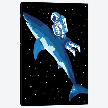 Great Shark Astronaut Canvas Print #APZ8} by Alberto Perez Canvas Print
