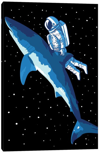 Great Shark Astronaut Canvas Art Print - Alberto Perez