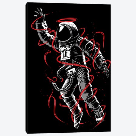 Astronaut Red Lines Canvas Print #APZ9} by Alberto Perez Art Print