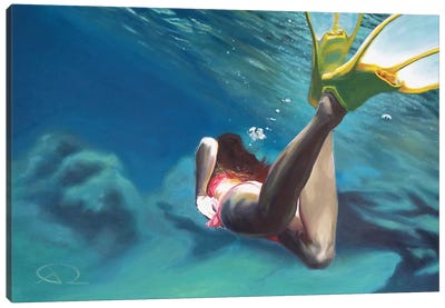 L'Âme Adore Nager Canvas Art Print - Swimming Art