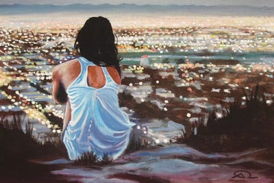 L'attente by Antoine Renault framed canvas print