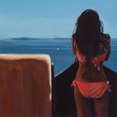 Nea Kameni by Antoine Renault framed wall art