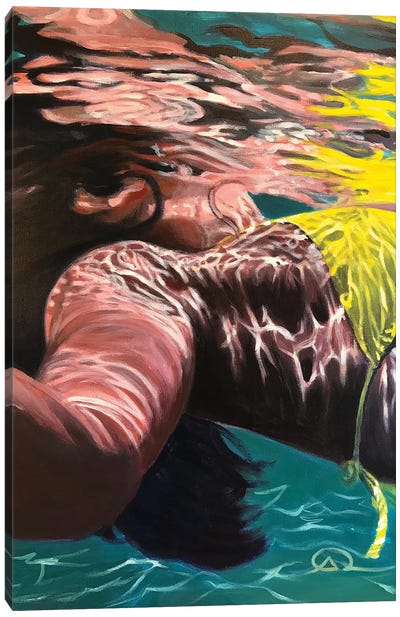 Yellow Submarine Canvas Art Print - Calm Beneath the Surface