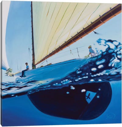 Chillin In The Blue Canvas Art Print - Kids Nautical Art