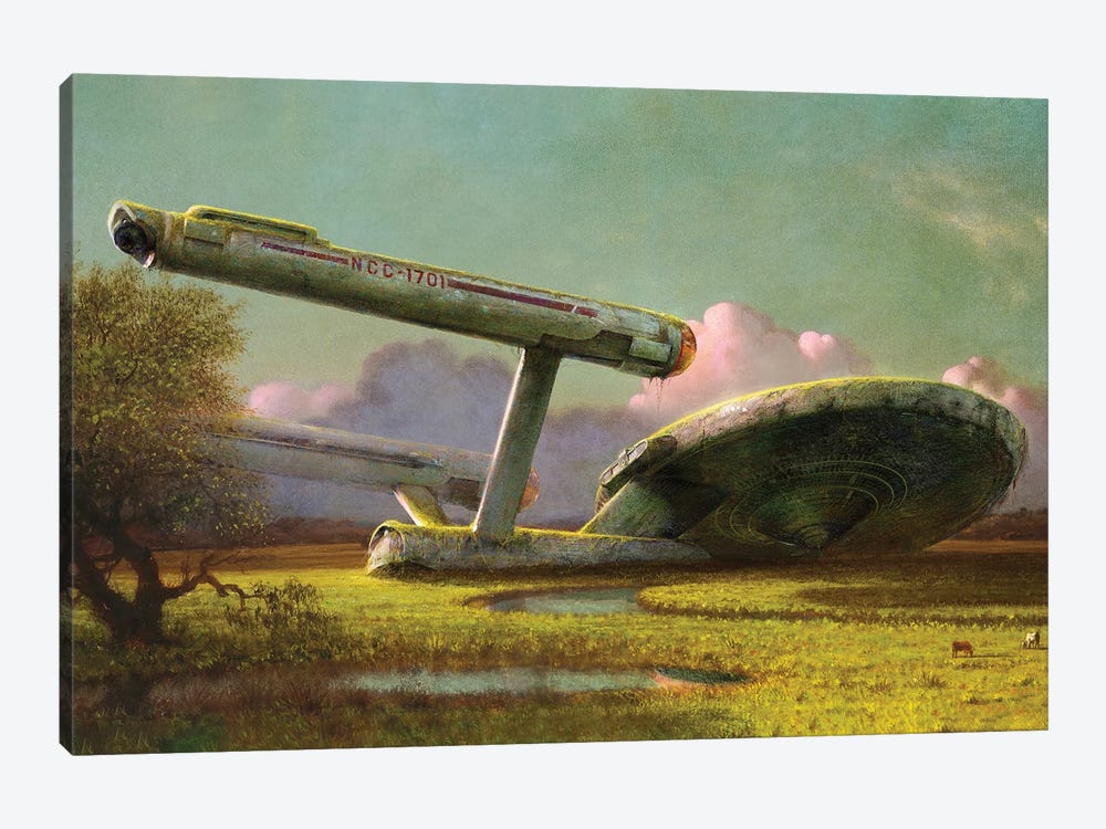 Forgotten Spaceship At The Meadow by Ars Fantasio 1-piece Canvas Art