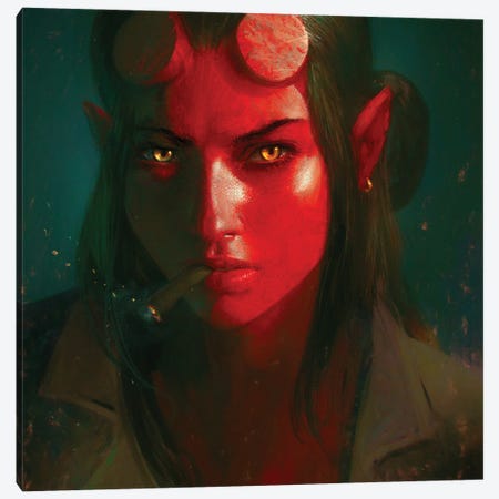 Hell Girl Portrait Canvas Print #ARF20} by Ars Fantasio Canvas Art Print