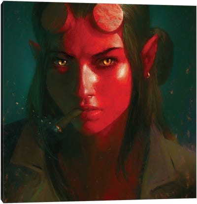Hell Girl Portrait Canvas Art Print