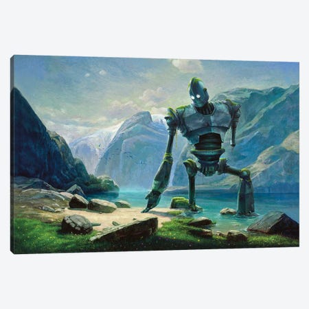 Iron Giant At Lake In Switzerland Canvas Print #ARF22} by Ars Fantasio Canvas Print
