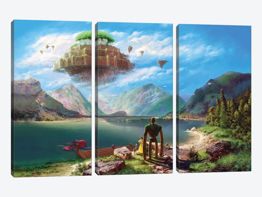 Laputa - Castle In The Sky Over Achensee by Ars Fantasio 3-piece Canvas Artwork
