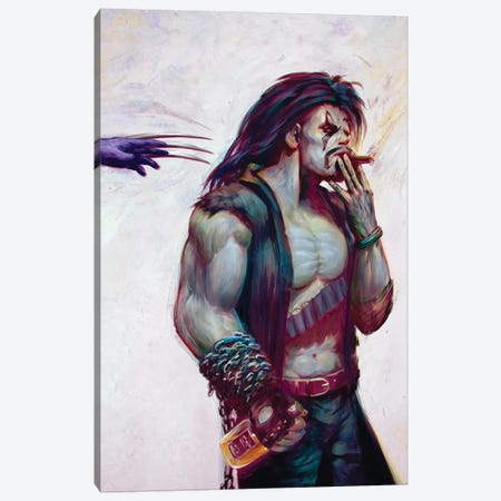 Lobo Vs. Wolverine Canvas Print #ARF27} by Ars Fantasio Canvas Art