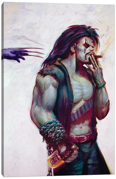 Lobo Vs. Wolverine Canvas Art Print - Whiskey Art