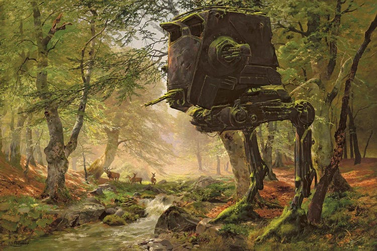 Abandoned AT-ST In The Forest