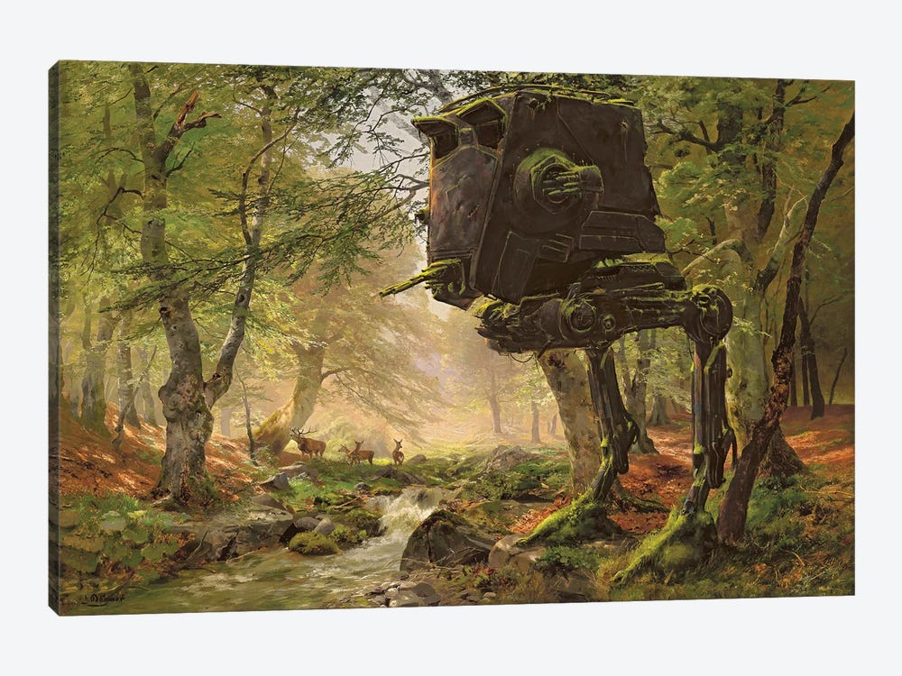 Abandoned AT-ST In The Forest by Ars Fantasio 1-piece Canvas Art Print