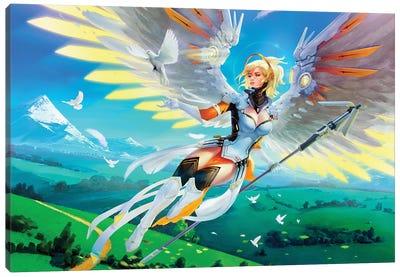 Mercy - Hybrid-Wings Canvas Art Print - Limited Edition Video Game Art