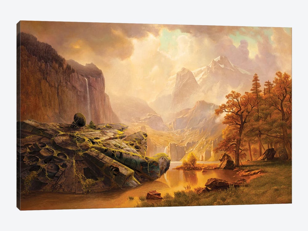 Millennium Falcon At The Mountains by Ars Fantasio 1-piece Canvas Art Print