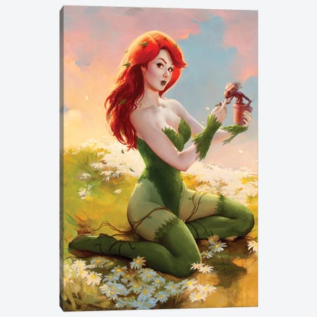 Poison Ivy And Baby Groot Canvas Print #ARF40} by Ars Fantasio Canvas Art Print