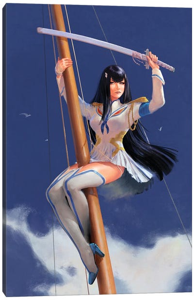 Satsuki Anchors A Wow Canvas Art Print - Other Anime & Manga Characters