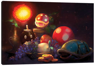 Super Mario Still Life Canvas Art Print - Other Video Game Characters