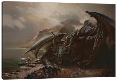 The Witcher - Facing Demons Canvas Art Print - Dragon Art
