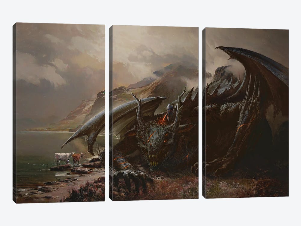 The Witcher - Facing Demons by Ars Fantasio 3-piece Canvas Art Print