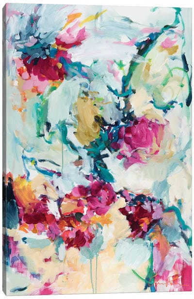 Jade Blossoms Canvas Art Print - Large Abstract Art