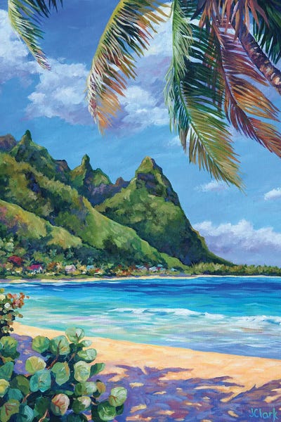 Swaying Palm On Makua Beach by John Clark canvas print