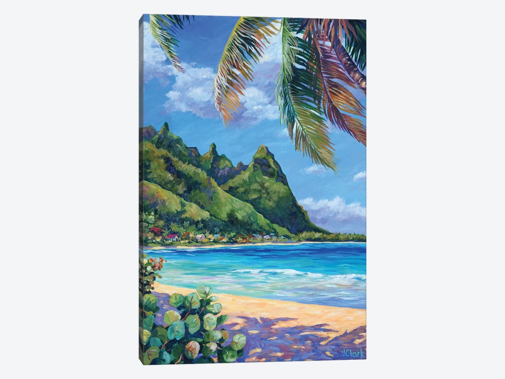 Swaying Palm On Makua Beach by John Clark 1-piece Canvas Art