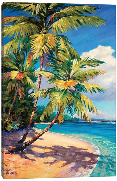 Caribbean Paradise Canvas Art Print - Palm Tree Art