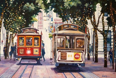 Cable Cars - San Francisco by John Clark canvas print