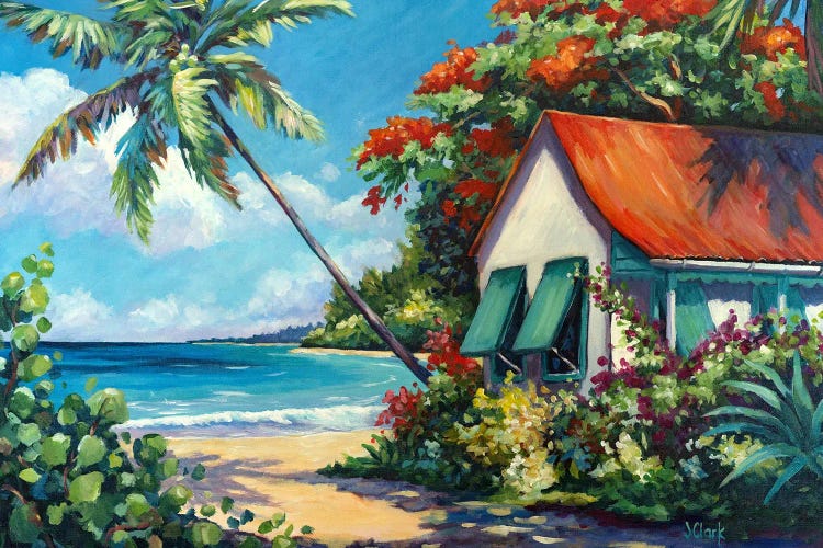 Red Roof Beach Cottage by John Clark wall art