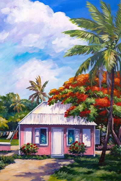 Pink Cottage - Savannah by John Clark canvas print