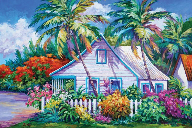 Cottage With Picket Fence by John Clark wall art