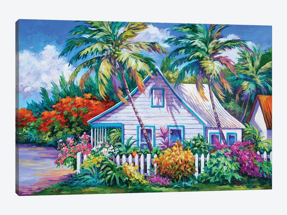 Cottage With Picket Fence by John Clark 1-piece Canvas Wall Art