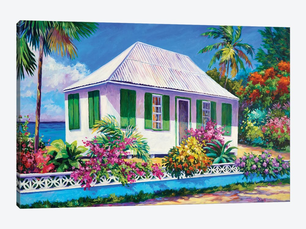 House With Green Shutters 1-piece Art Print