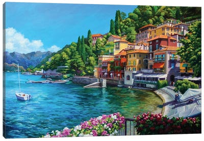 Varenna - Lake Como Canvas Art Print - Urban River, Lake & Waterfront Art