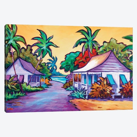 Caribbean Cottages Canvas Print #ARK28} by John Clark Canvas Art