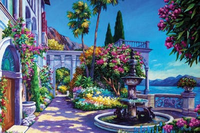 Villa Monastero - Lake Como by John Clark art print