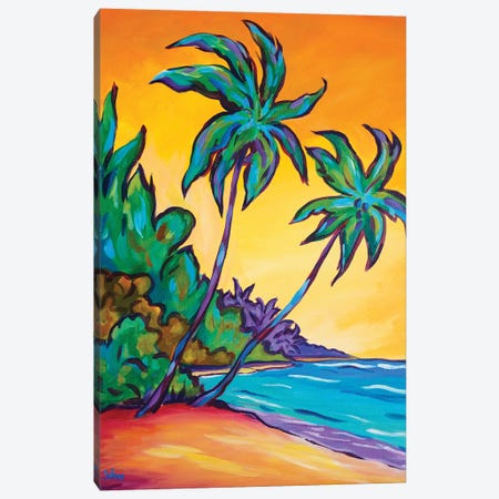 Two Palms At Twilight Canvas Print #ARK31} by John Clark Canvas Print