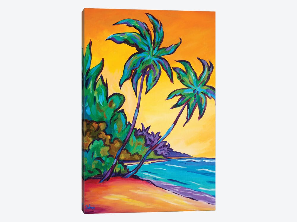 Two Palms At Twilight by John Clark 1-piece Art Print